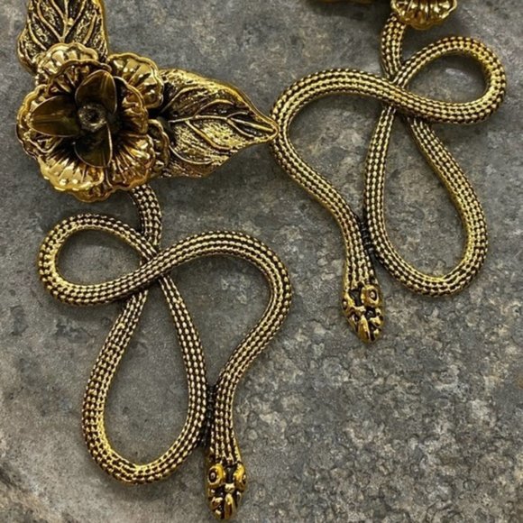NEW Serpent & Roses Statement Earrings - Picture 3 of 11